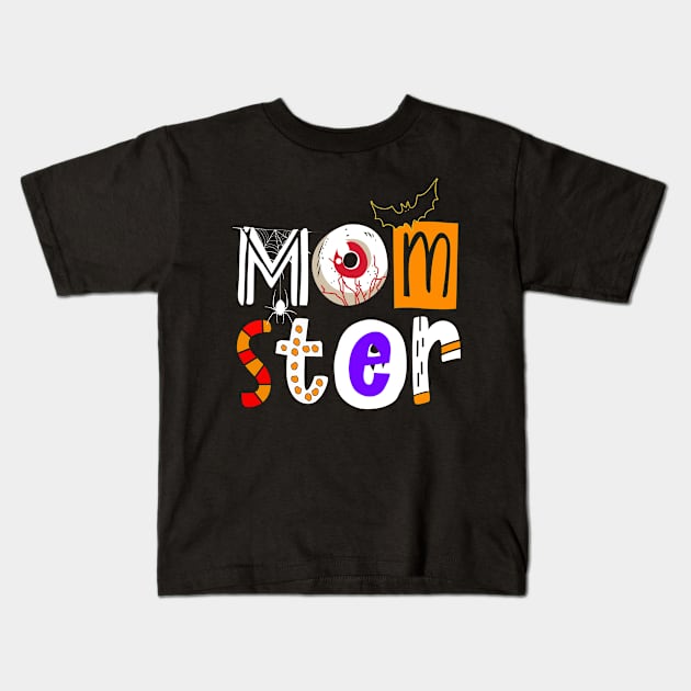 Momster Halloween Kids T-Shirt by madelinesedith